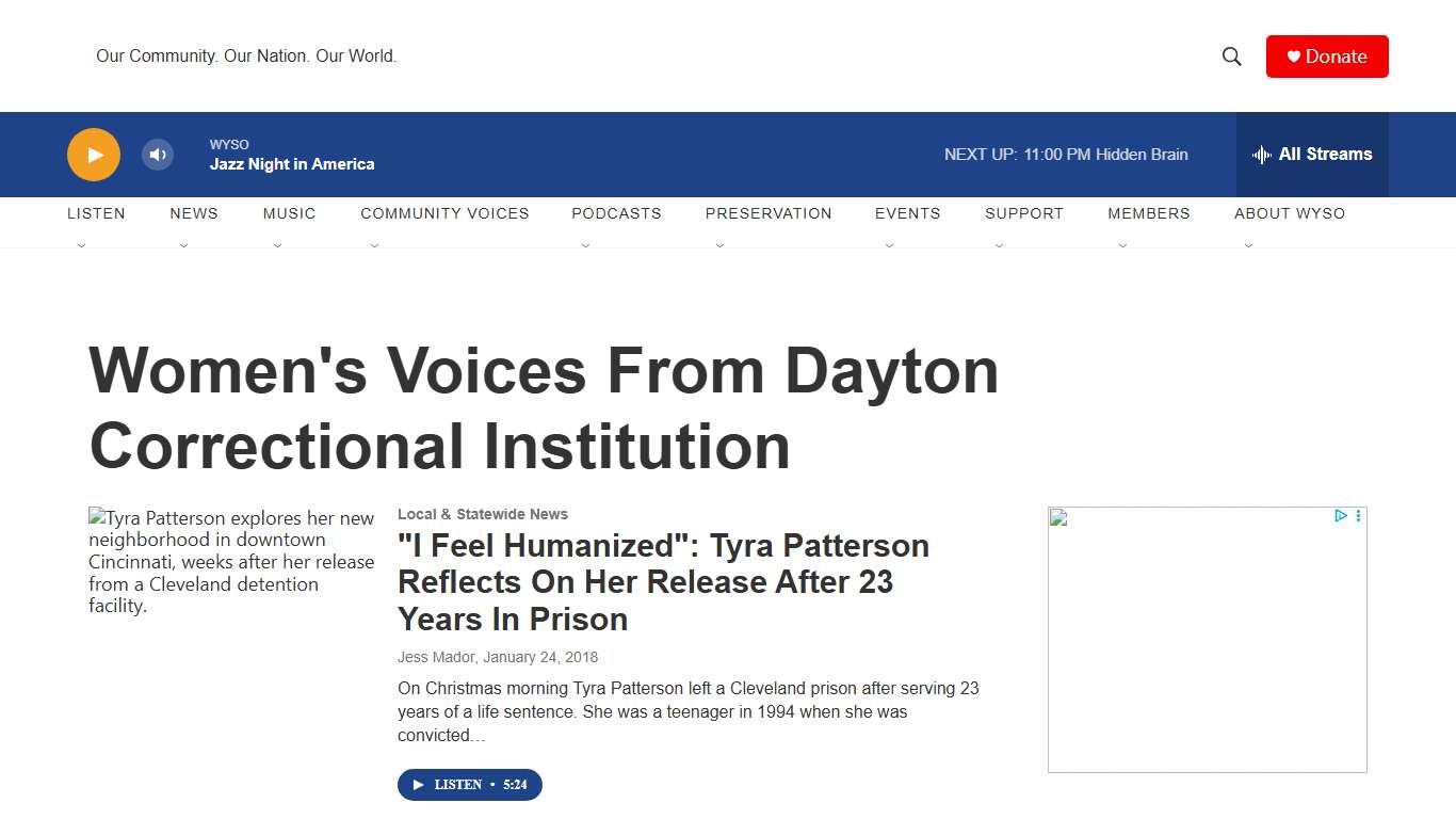 Women's Voices From Dayton Correctional Institution WYSO