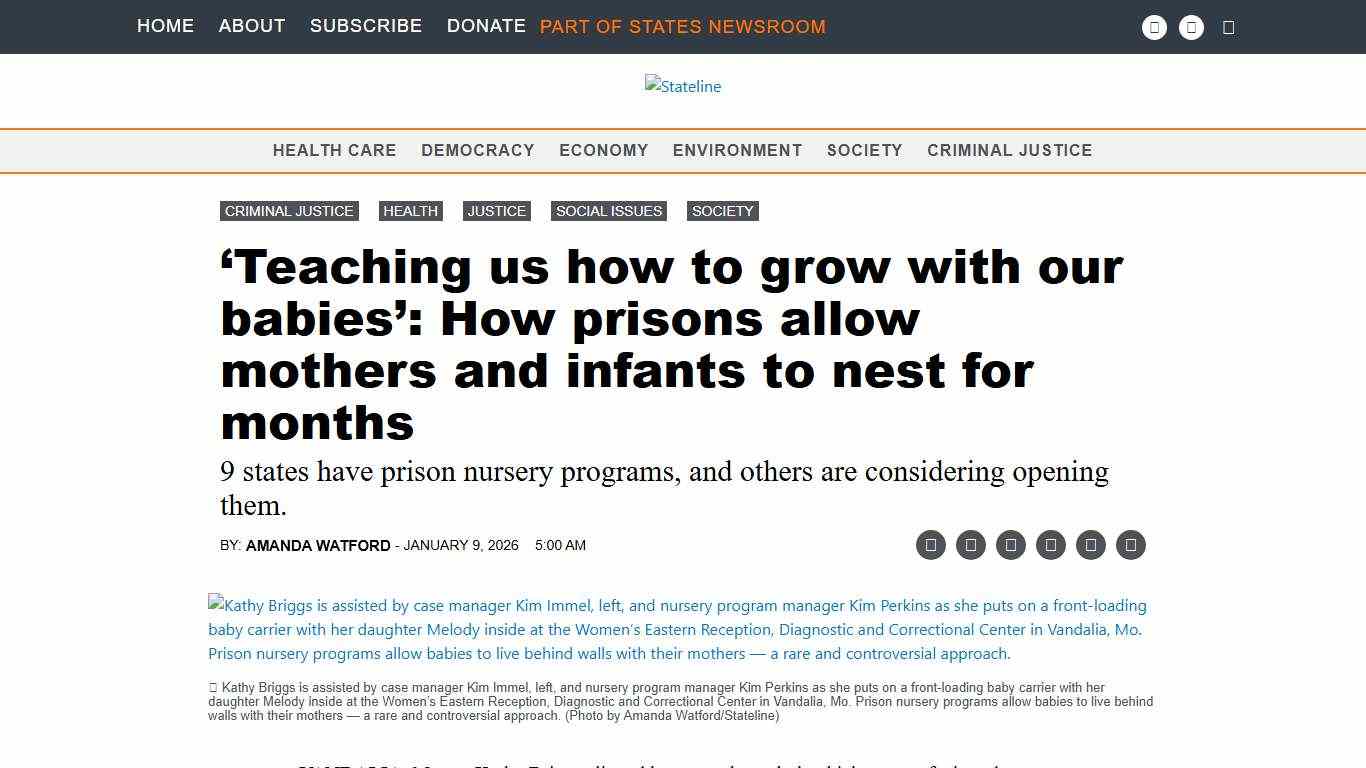 'Teaching us how to grow with our babies': How prisons allow mothers and infants to nest for months • Stateline